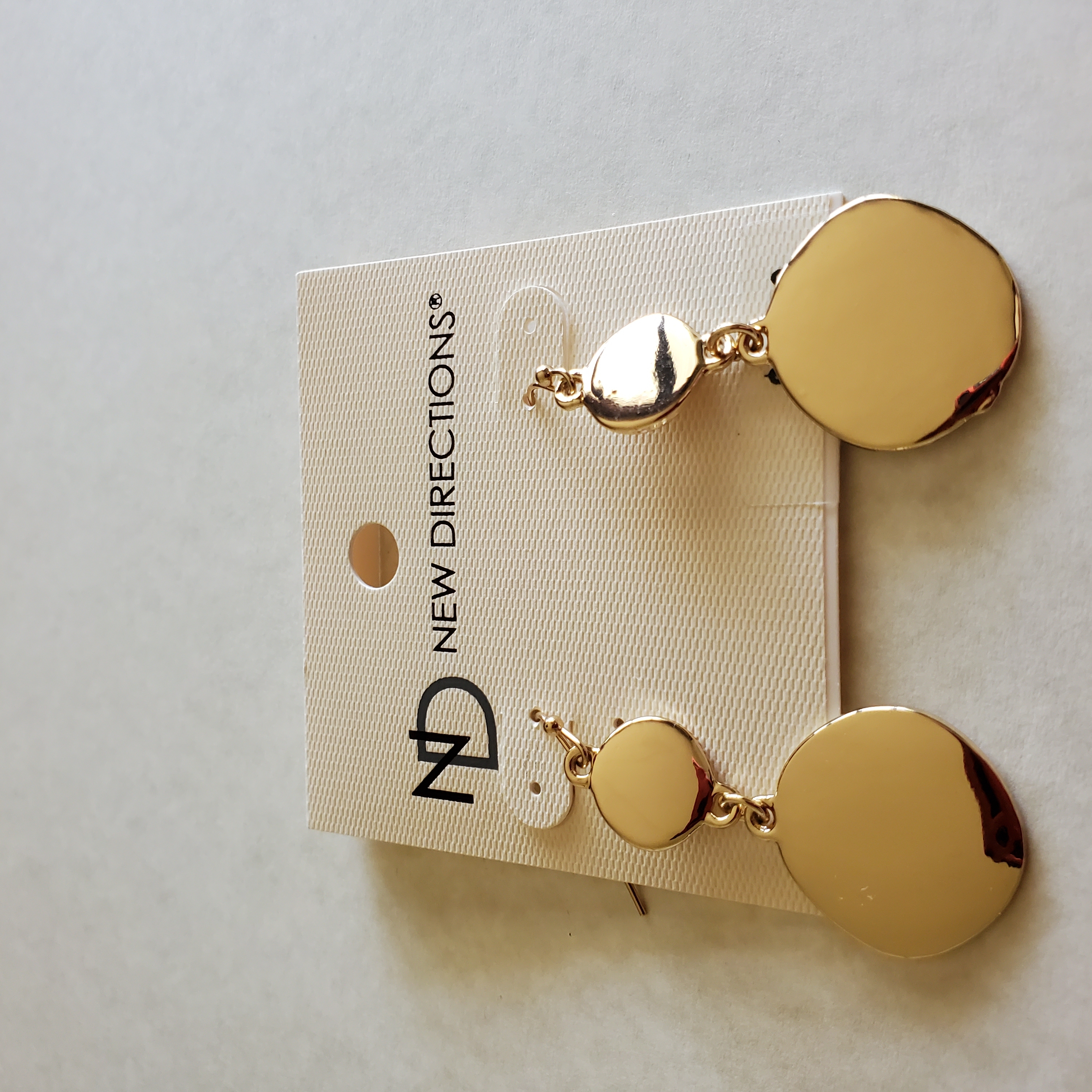 New Directions Gold Minimalist Earrings 8$